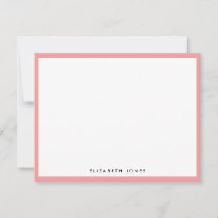 Coral Pink Einfach Moderne Klassik Minimalistisch Mitteilungskarte