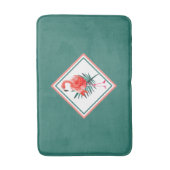 Coral Pink Flamingo Tropical Green Badematte (Vorderseite Vertikal)