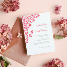 Coral Pink Floral Butterfly Garden Hochzeit