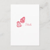 Coral Pink Floral Butterfly Garden Hochzeitsdetail Begleitkarte (Rückseite)