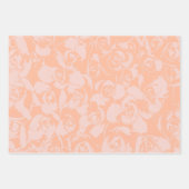 Coral Pink Floral Illustration Botanisch Geschenkpapier Set (Vorderseite)