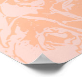 Coral Pink Floral Illustration Botanisch Poster (Ecke)