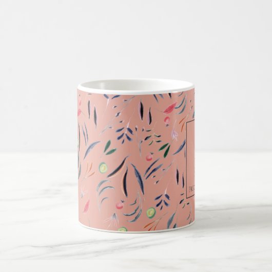 Coral Pink Floral MONOGRAM WERTVOLL an GOTT Kaffeetasse (Mittel)