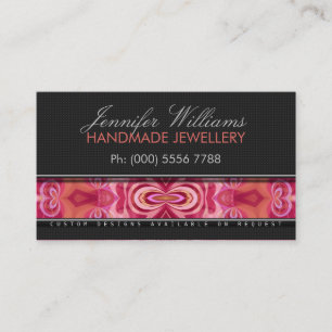 Coral Pink Geo-Batik Künstler Promo Business Cards Visitenkarte