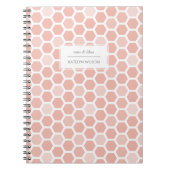 Coral Pink Geo Hexagon Muster Notizblock (Vorderseite)