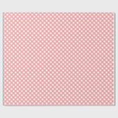 Coral Pink Gingham Print Glossy Wrapping Paper Geschenkpapier (Flach)