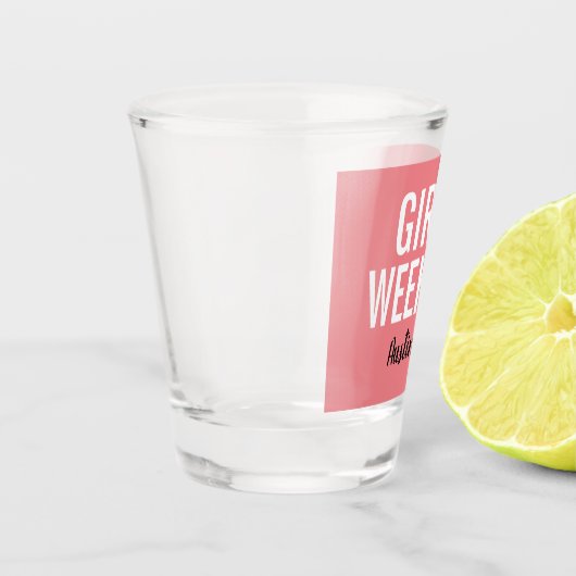 Coral Pink Girls Weekend Shot Glass Schnapsglas (Links)