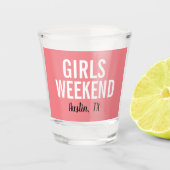 Coral Pink Girls Weekend Shot Glass Schnapsglas (Vorderseite)
