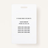 Coral Pink Glitzer Foto ID QR Strichcode Ausweis (Rückseite)