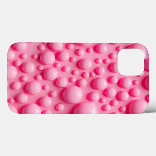 Coral Pink Glossy Bubbles iPhone Case Art (Rückseite (Horizontal))