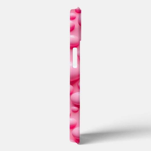 Coral Pink Glossy Bubbles iPhone Case Art (Rückseite / Rechts)