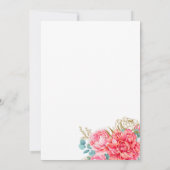 Coral Pink Gold Floral Intimes Courthouse Hochzeit Einladung (Rückseite)