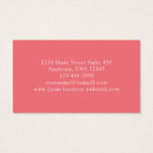 Coral Pink Gold Leaves Botanical Business Cards (Rückseite)