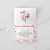 Coral Pink & Green Floral Baby Dusche Vielen Dank (Innenseite)
