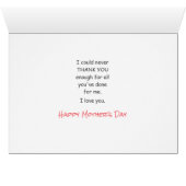 Coral Pink Green Floral Border Mother's Day Card (Innenansicht Horizontal (Unten))