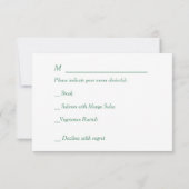 Coral Pink Green Floral Wedding Menu UAWG RSVP Karte (Rückseite)