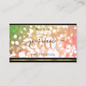 Coral Pink Green Ombre Glitzer Initials Gold Black Visitenkarte (Vorderseite)