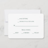 Coral Pink Green Rose Floral Wedding RSVP (Rückseite)