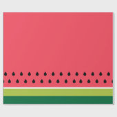 Coral Pink Green Watermelon Frucht Streifen Muster Geschenkpapier (Flach)