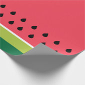 Coral Pink Green Watermelon Frucht Streifen Muster Geschenkpapier (Ecke)