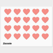 Coral Pink Heart Sticker (Blatt)