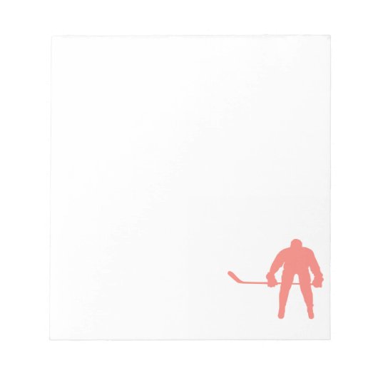 Coral Pink Hockey Notizblock (Vorderseite)