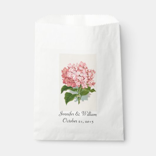 Coral Pink Hydrangea Gastgeschenk Hochzeit Bag Geschenktütchen (Vorderseite)
