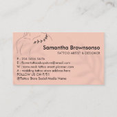 Coral Pink Juwelen und Collar Bone Tattoo Visitenkarte (Rückseite)