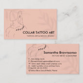 Coral Pink Juwelen und Collar Bone Tattoo Visitenkarte (Vorne/Hinten)