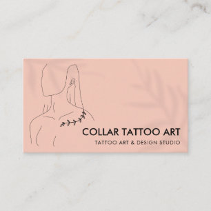 Coral Pink Juwelen und Collar Bone Tattoo Visitenkarte