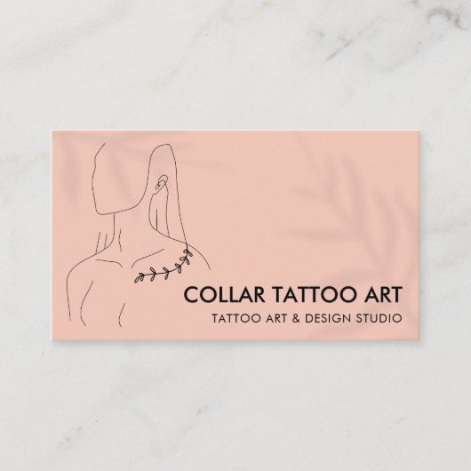 Coral Pink Juwelen und Collar Bone Tattoo Visitenkarte (Vorderseite)