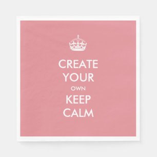 Coral Pink Keep Calm and Carry On Hochzeitsfeier Serviette