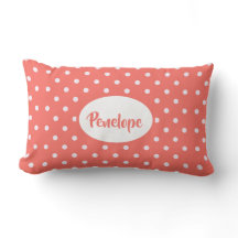Coral Pink Klasse Polka Dot Muster mit Namen