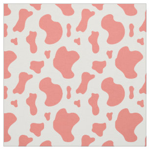 Coral Pink Kuh Print Stoff