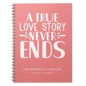 Coral Pink Liebe Story Ends Keepake Notebook Notizblock (Vorderseite)