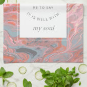 Coral Pink Marble Christlich Hymne Küchentuch (Gefaltet)