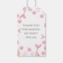 Coral Pink Mermaid Geburtstagspartei Geschenkanhänger