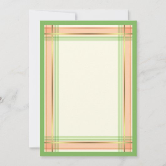 Coral Pink Mint Green Kariert Hochzeit Einladung (Rückseite)