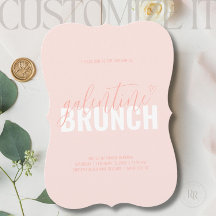 Coral Pink Moderne Galentine Party Einladung