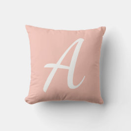 Coral Pink Monogram Kissen