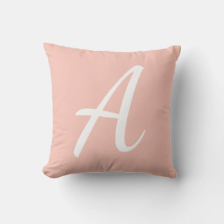 Coral Pink Monogram Kissen