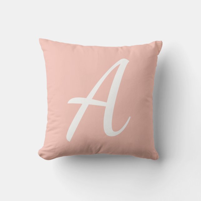 Coral Pink Monogram Kissen (Vorderseite)
