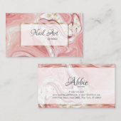 Coral Pink Nail Artist Agate Wirbel Visitenkarte (Vorne/Hinten)