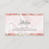 Coral Pink Nail Artist Agate Wirbel Visitenkarte (Rückseite)