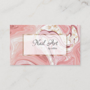 Coral Pink Nail Artist Agate Wirbel Visitenkarte