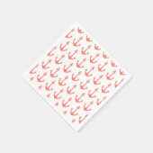 Coral Pink Nautical Anchor Muster Serviette (Ecke)
