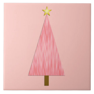 Coral Pink Ombre Moderner Weihnachtsbaum Fliese