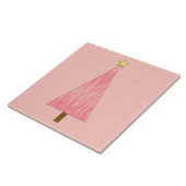 Coral Pink Ombre Moderner Weihnachtsbaum Fliese (Seite)