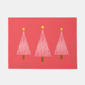 Coral Pink Ombre Moderner Weihnachtsbaum Fußmatte (Vorderseite)