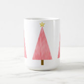 Coral Pink Ombre Moderner Weihnachtsbaum Kaffeetasse (Mittel)